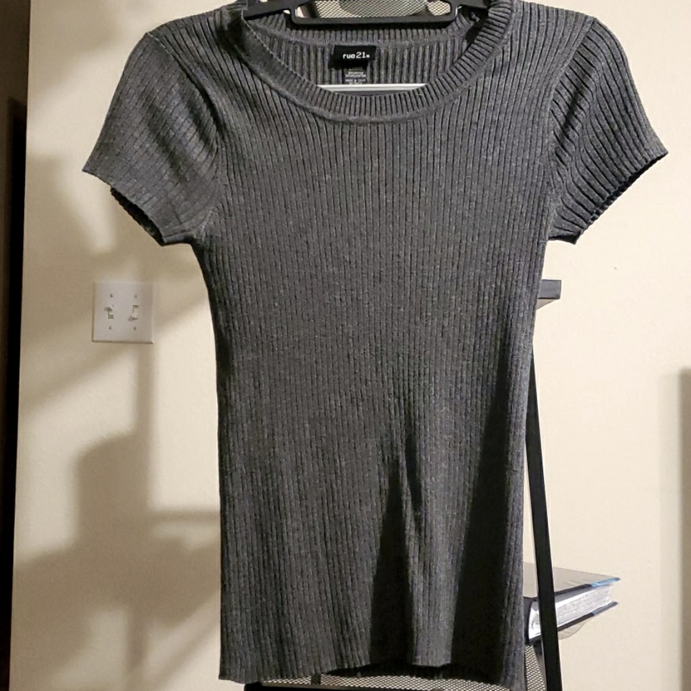 Deep grey shirt sleeve sweater